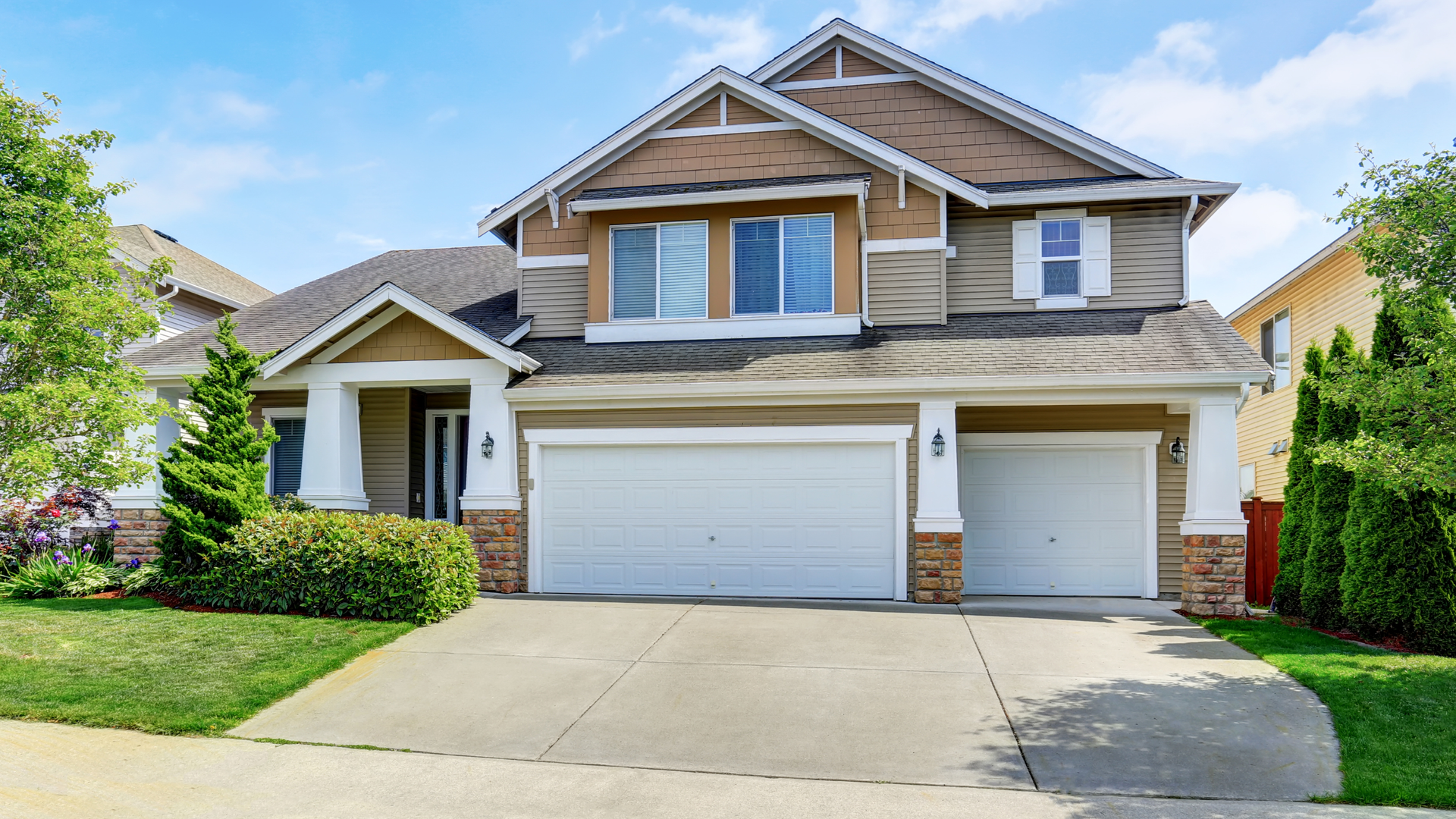 Concrete driveway replacement project completed for a residential home in Bellingham WA.
