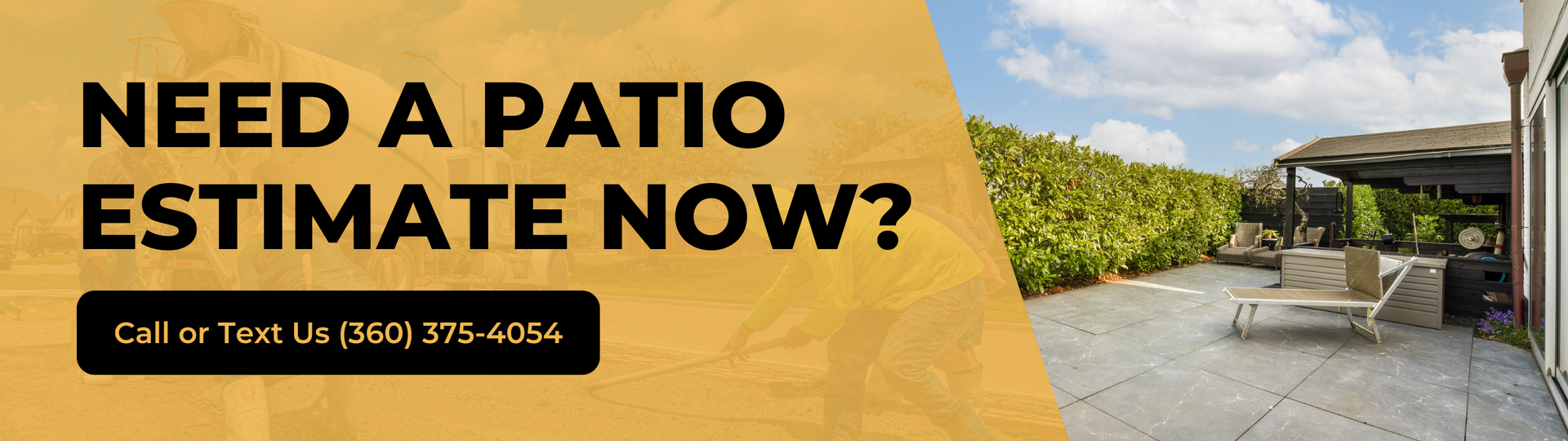 Need a patio estimate in Bellingham WA - Call Coast Salish Concrete at 360-375-4054