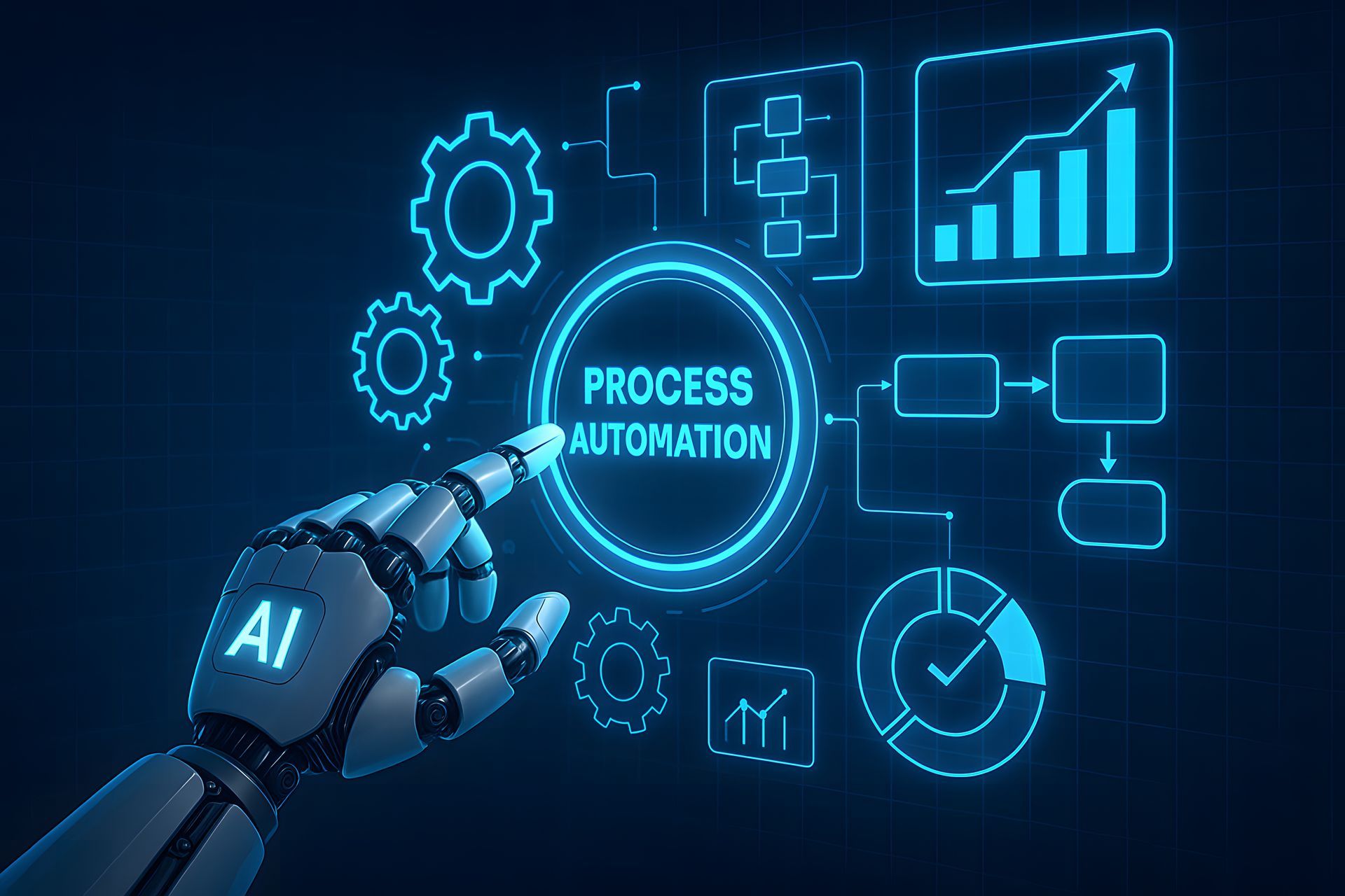 Robot hand pointing to