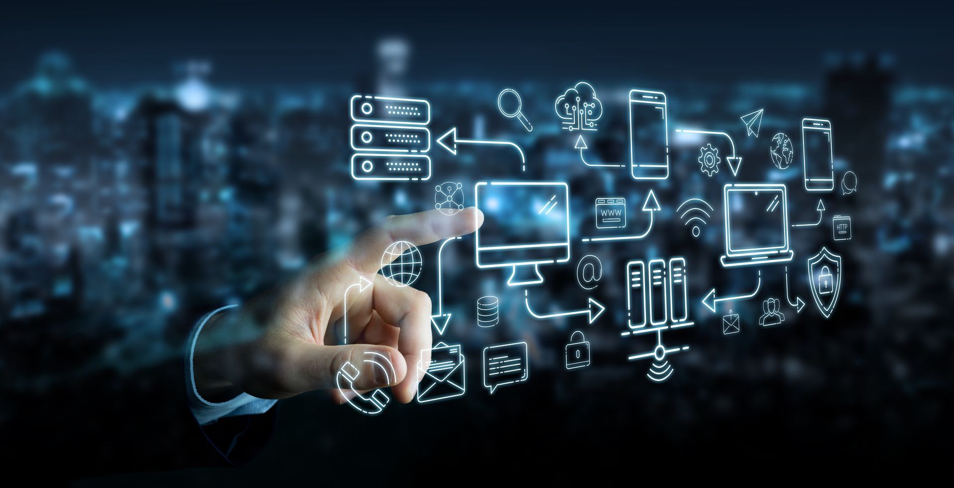 Blue digital gears with