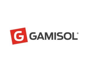 Logotipo de Gamisol: un cuadrado rojo con una "G" blanca al lado de la palabra "GAMISOL" en gris oscuro.