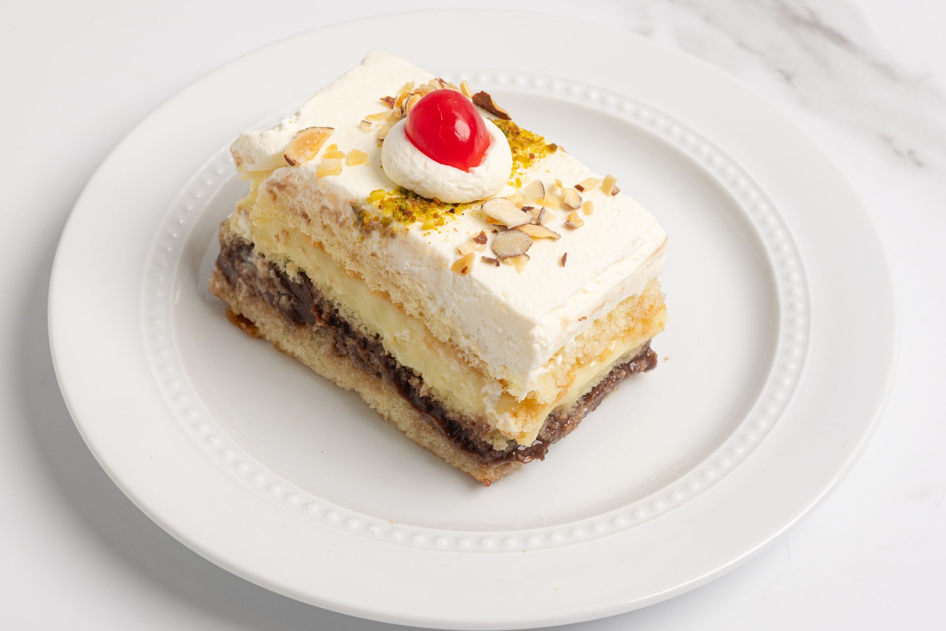 A slice of Italian rum cake