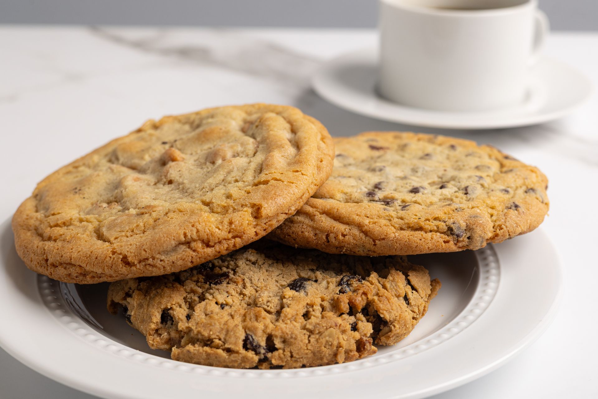 A pile of cookies on a plate