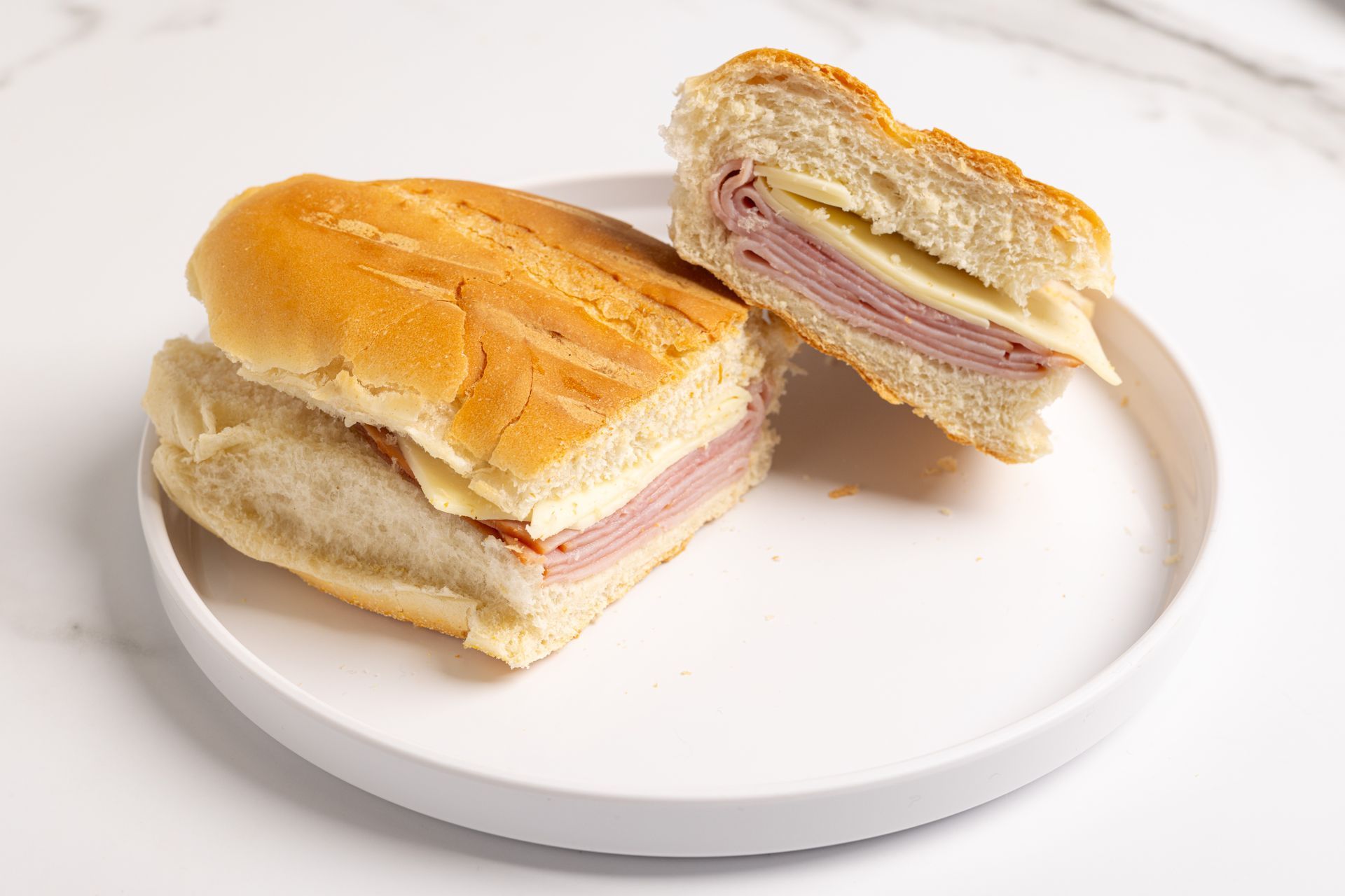 A ham and cheese sandwich