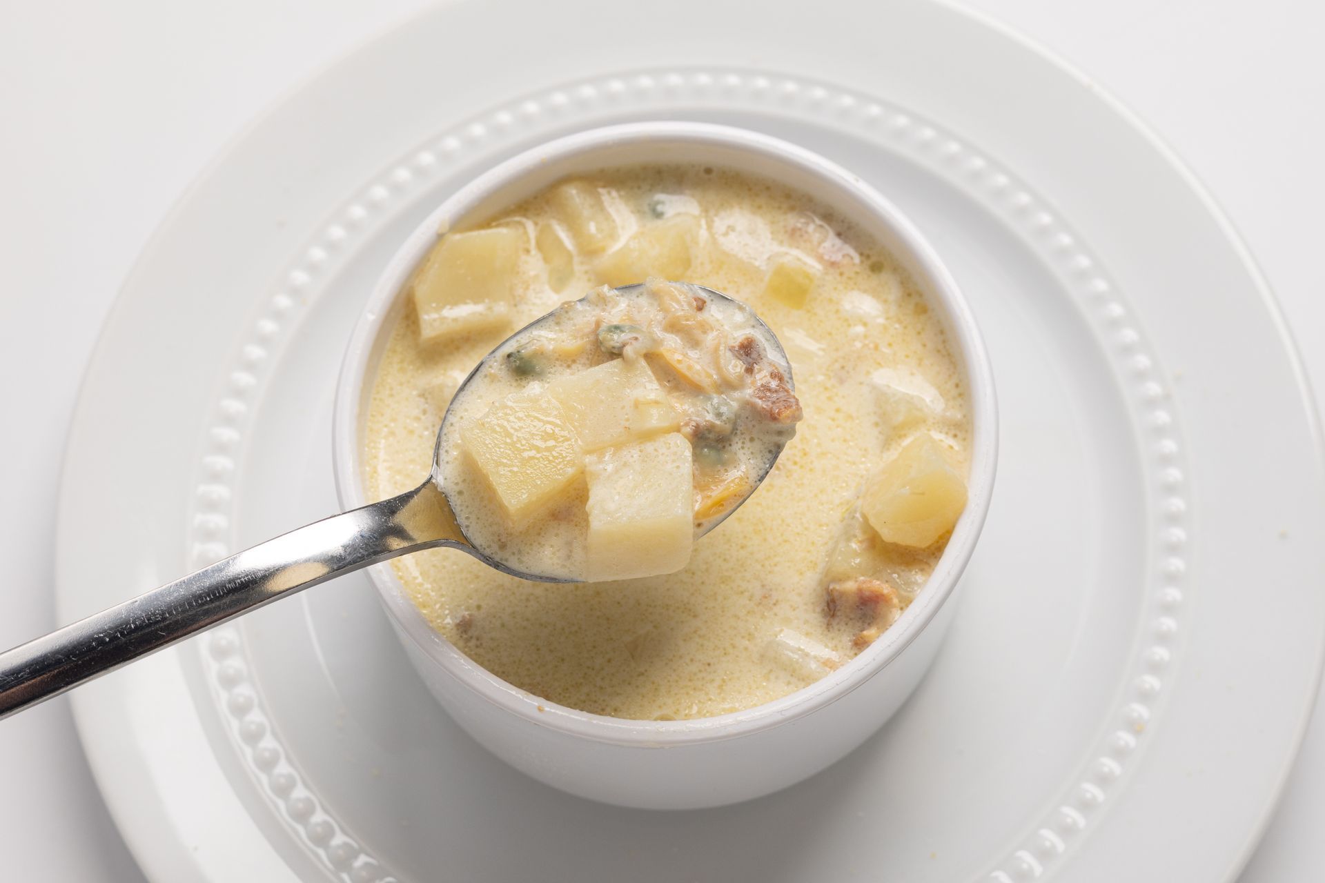 A cup of potato soup