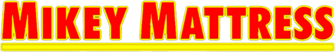 a red and yellow logo for mikey mattress