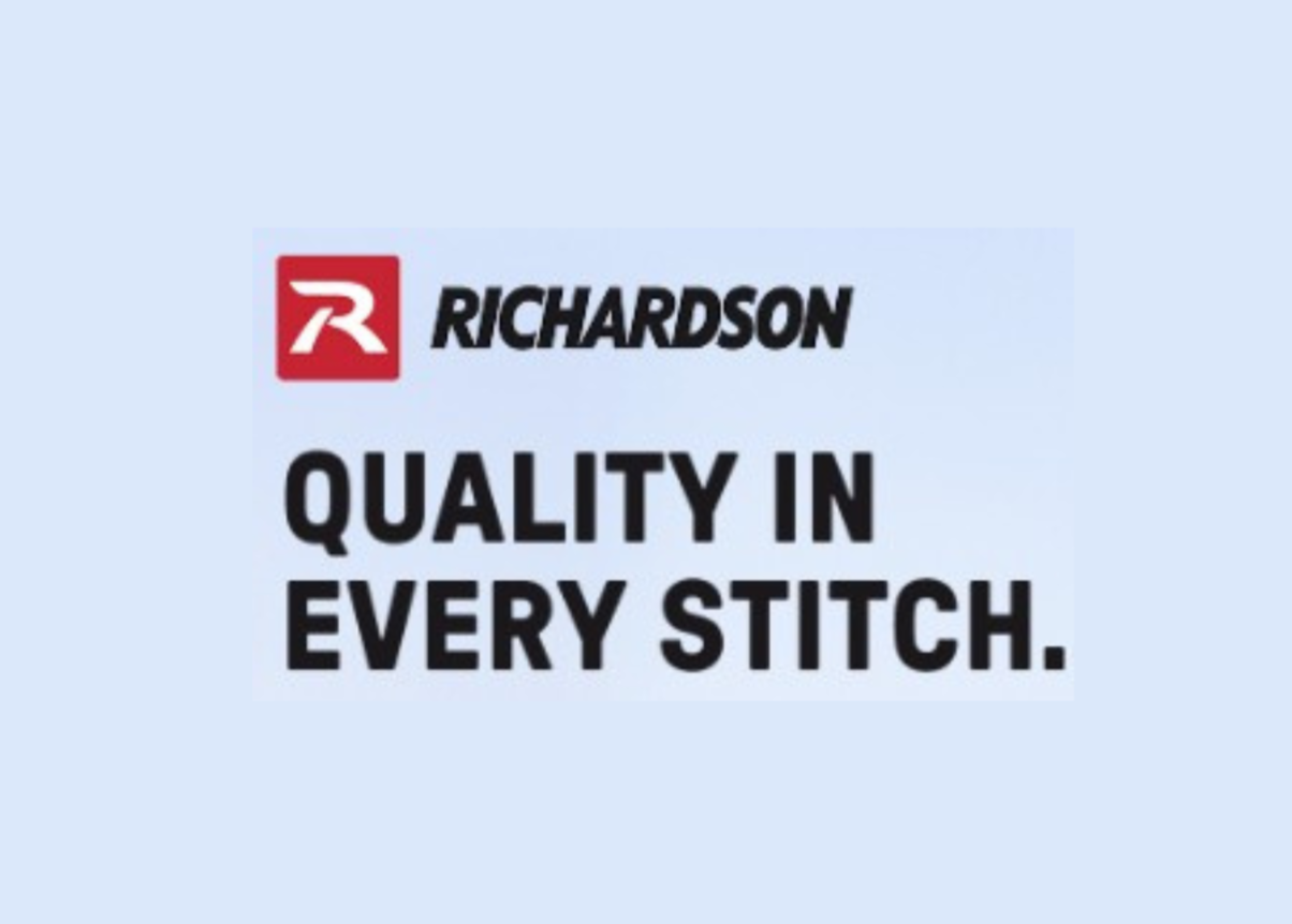 Richardson logo featuring a white stylized Richardson logo featuring a white stylized