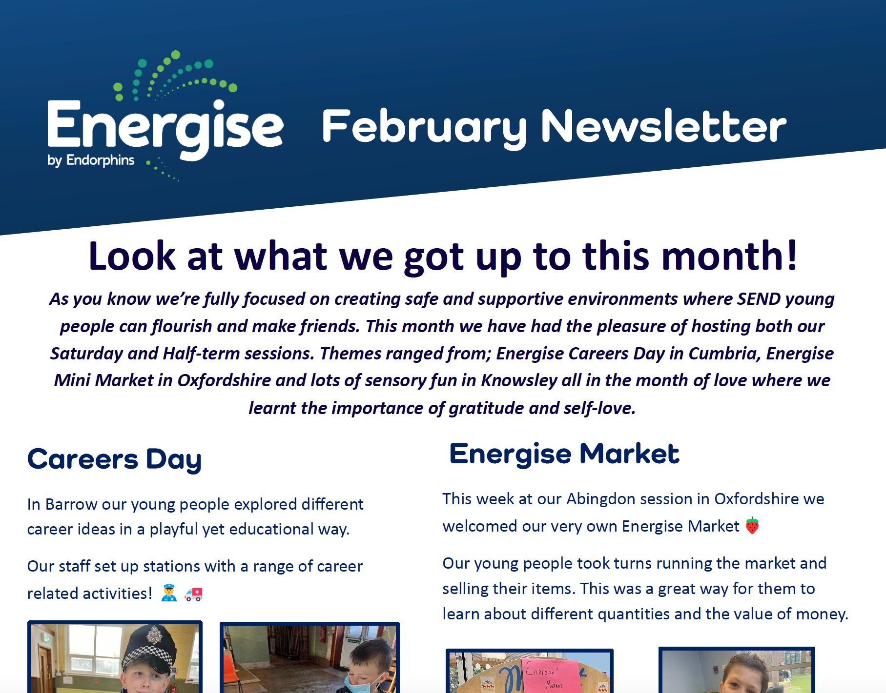 Endorphins February News - available to download and read.