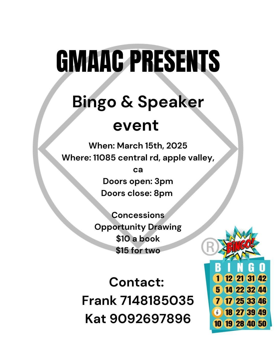 BINGO & SPEAKER EVENT