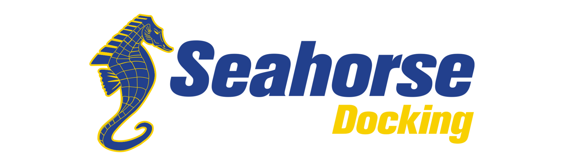 The logo for seahorse docking has a seahorse on it