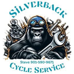 Silverback cycle service logo with a gorilla holding a wrench