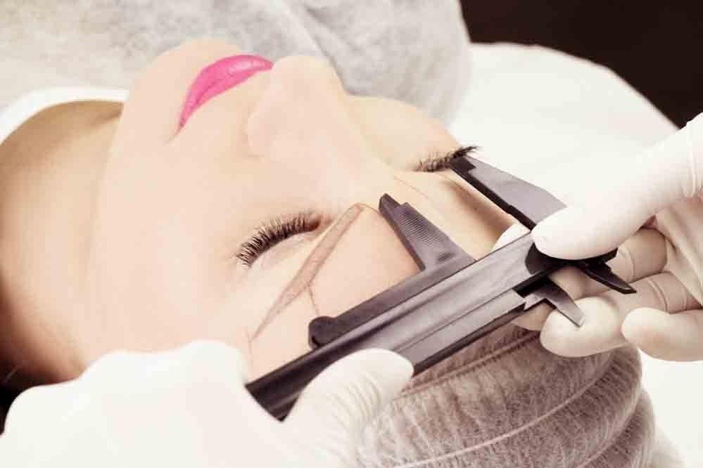 Eyebrow bring treated by expert