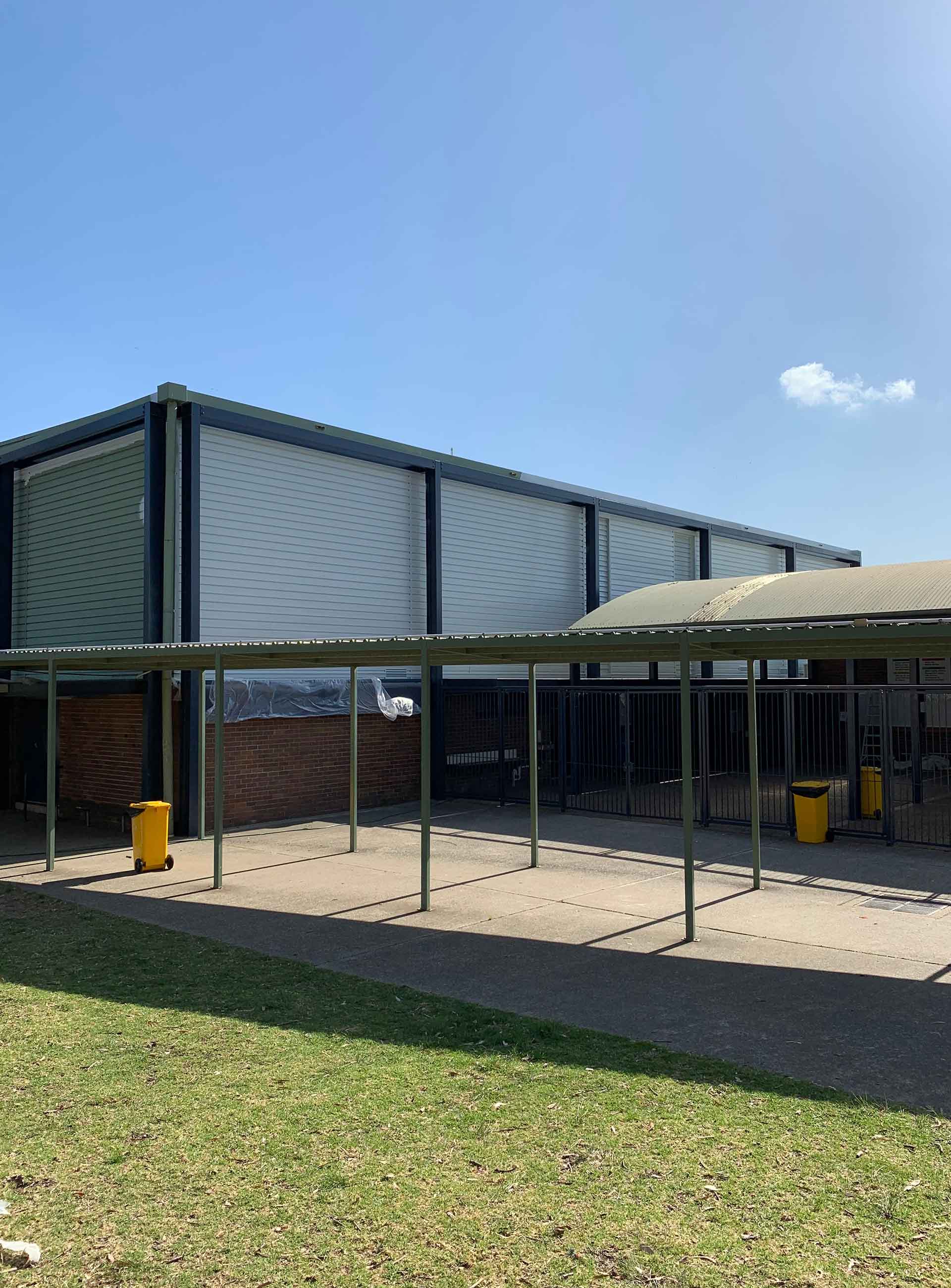 Newly painted commercial building