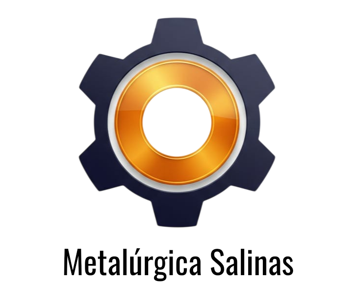 Engranaje azul oscuro con centro dorado, logotipo de la empresa Metalúrgica Salinas.