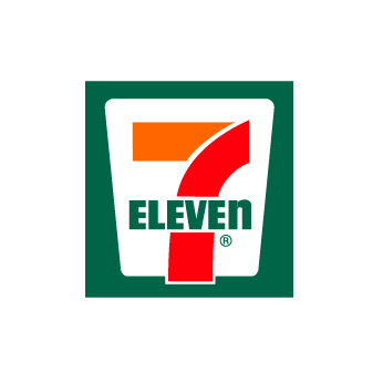 Un logotipo de 7 once sobre un fondo blanco.