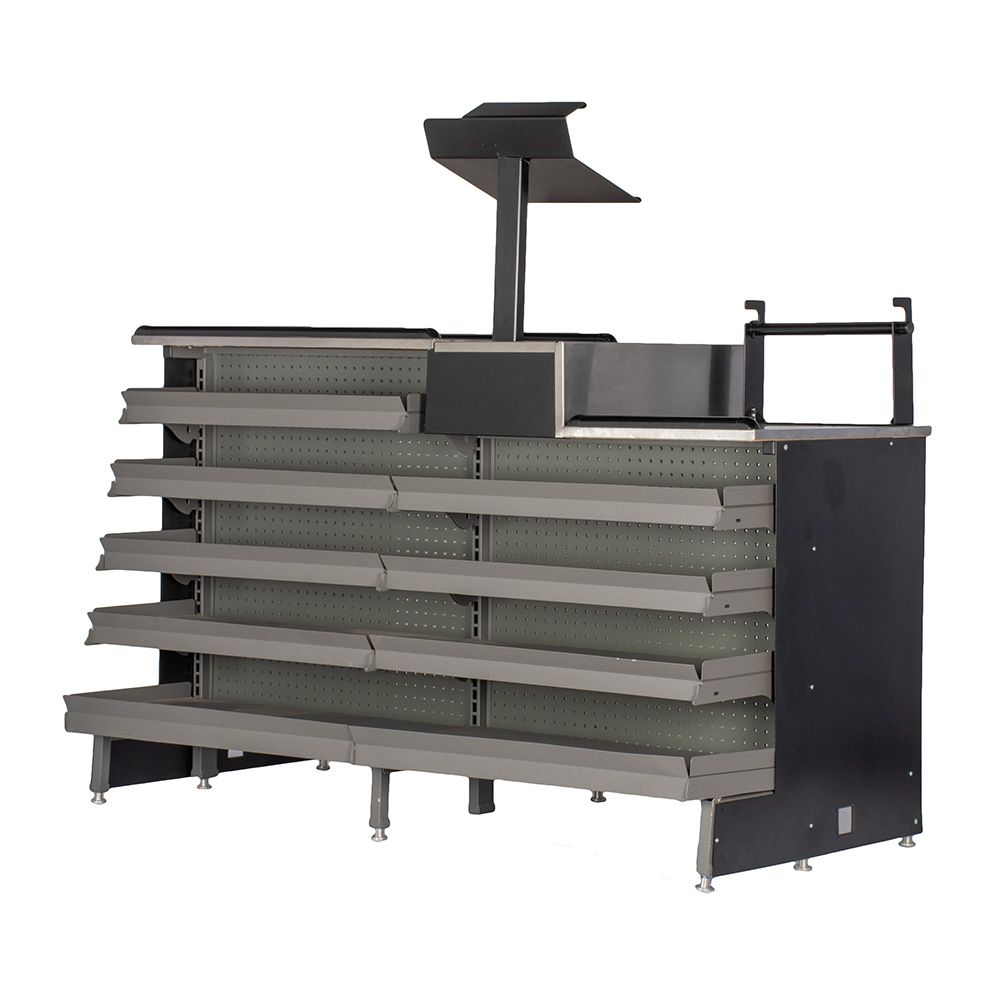 Un garaje con una pila de neumáticos y un cartel que dice Canadá.