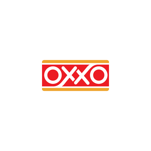 Un logo rojo y blanco de oxxo sobre un fondo blanco.