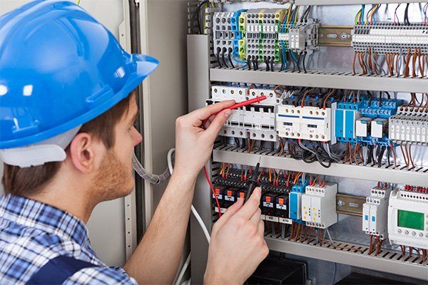 Technician Examining Fusebox — Salt Lake City, UT — Central Electric, Inc.