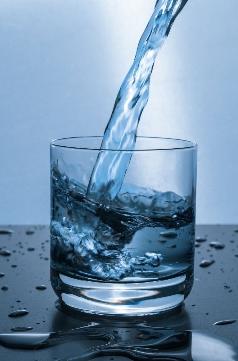water being poured into glass
