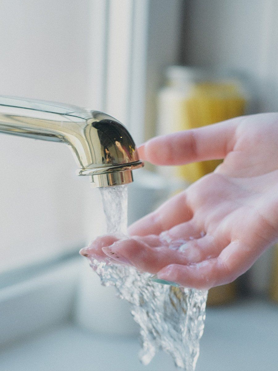running water in a sink