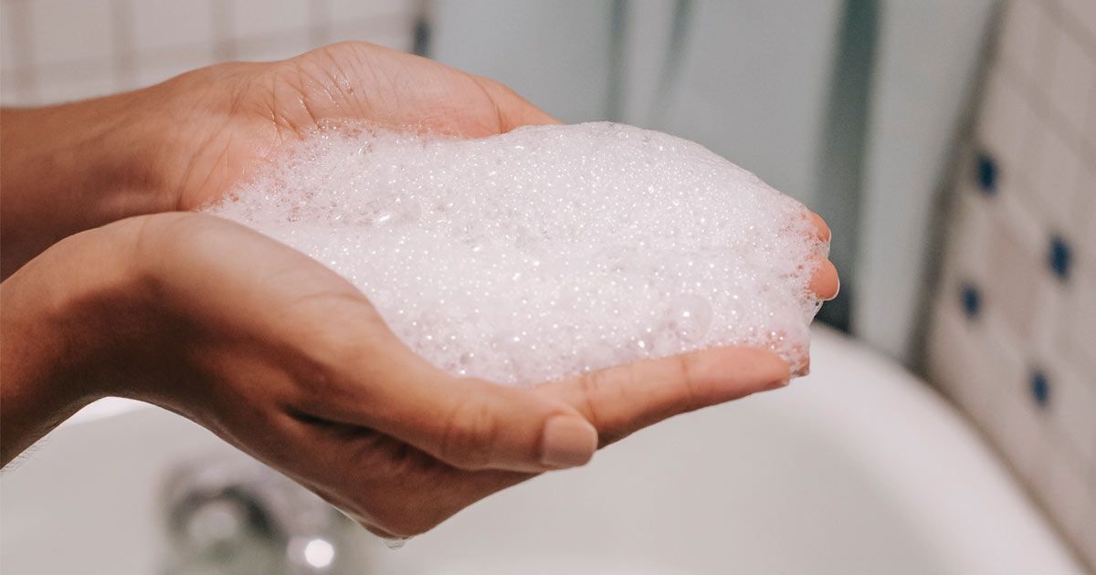 washing hands with soap