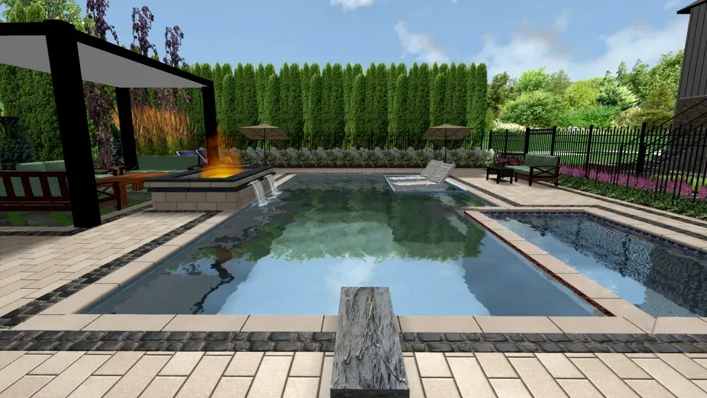 An artist 's impression of a large swimming pool