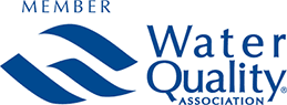 Water Quality Association logo with blue waves and “MEMBER” text