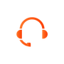 Orange headset icon, indicating customer support or assistance.