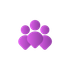 Purple group icon, three stylized figures.
