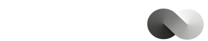 Black and gray, infinity symbol graphic.