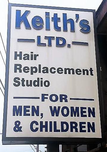 100% Human Hair — Keith's Ltd Store Signage in Des Plaines, IL