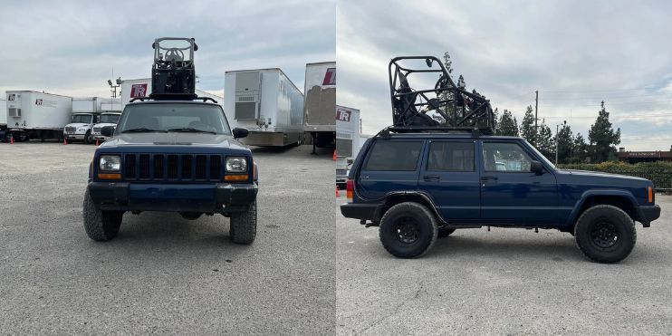 Jeep Cherokee XJ 4x4 equipped with a roof rack, showcasing rugged design and versatility for outdoor adventures.