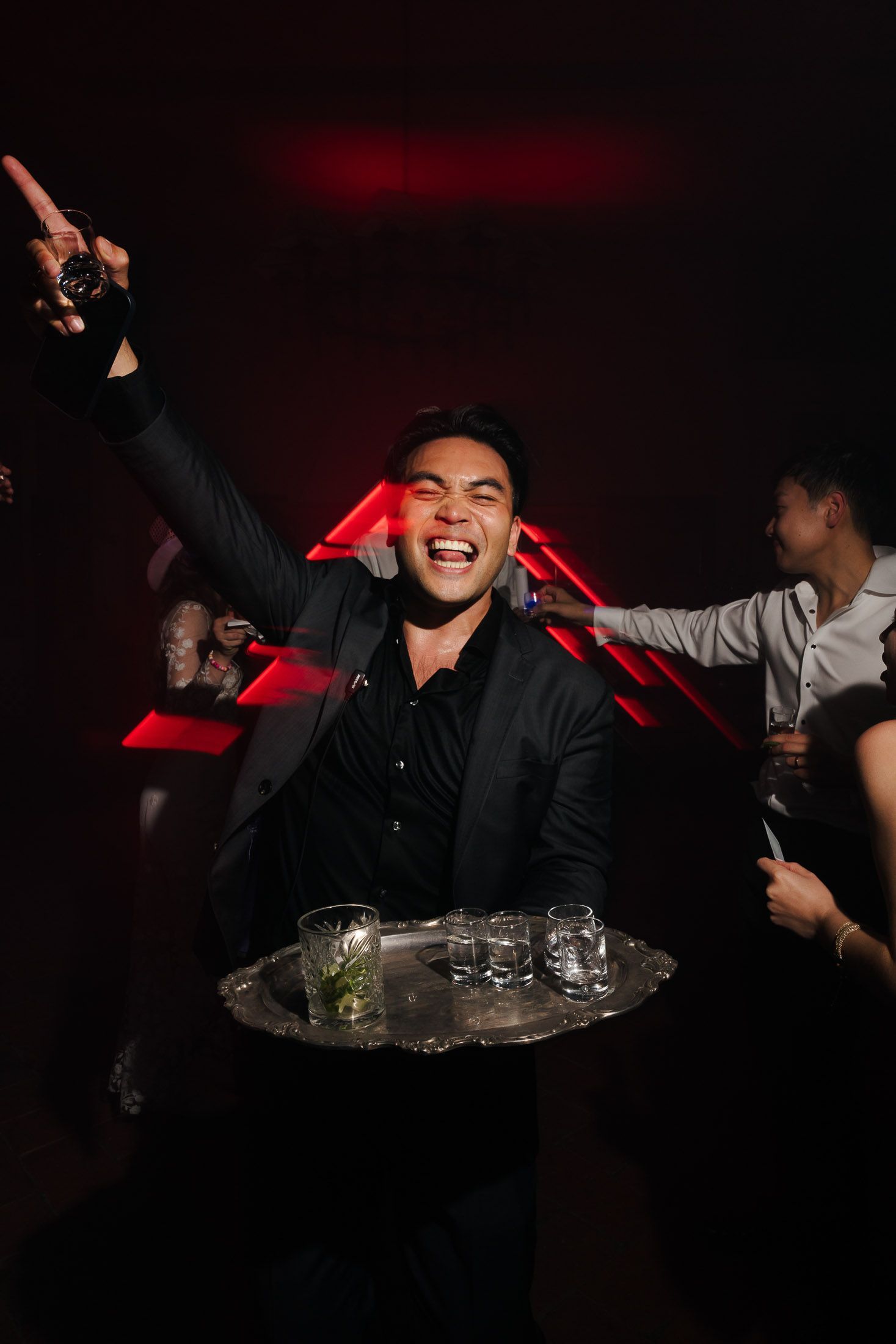 Wedding party at Villa Balbiano Lake Como during luxury wedding celebration in Italy