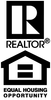 A realtor logo and equal housing opportunity logo on a white background.
