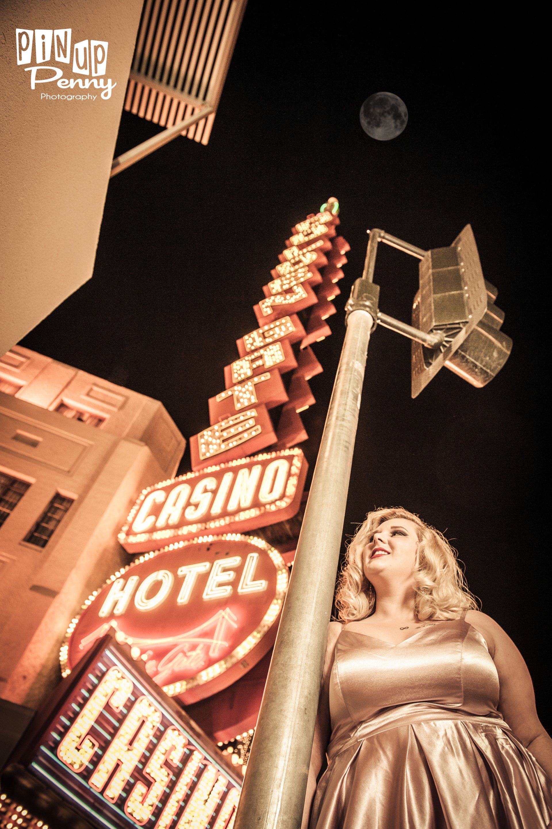 Freemont Street Photo Shoot Experience during Viva Las Vegas Rockabilly Weekender.  Photo By Pin Up Penny Photography