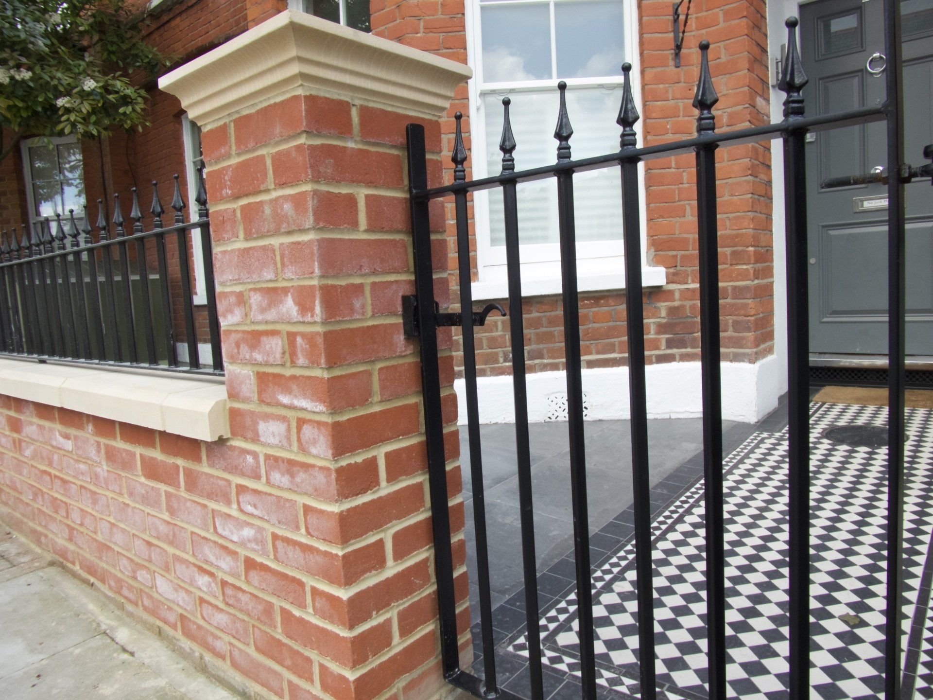 front entrance, victorian tiles, black and white, front entrance tiles