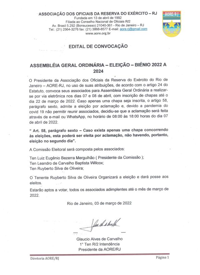 AORE Goiânia - Associação de Oficiais da Reserva do Exército em