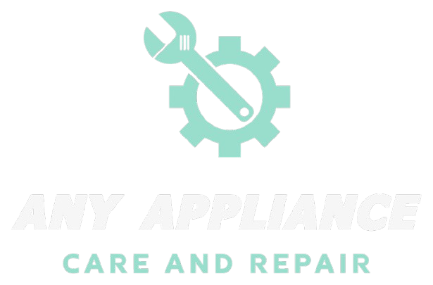 A logo for Any Appliance Care and Repair with a wrench and gear.