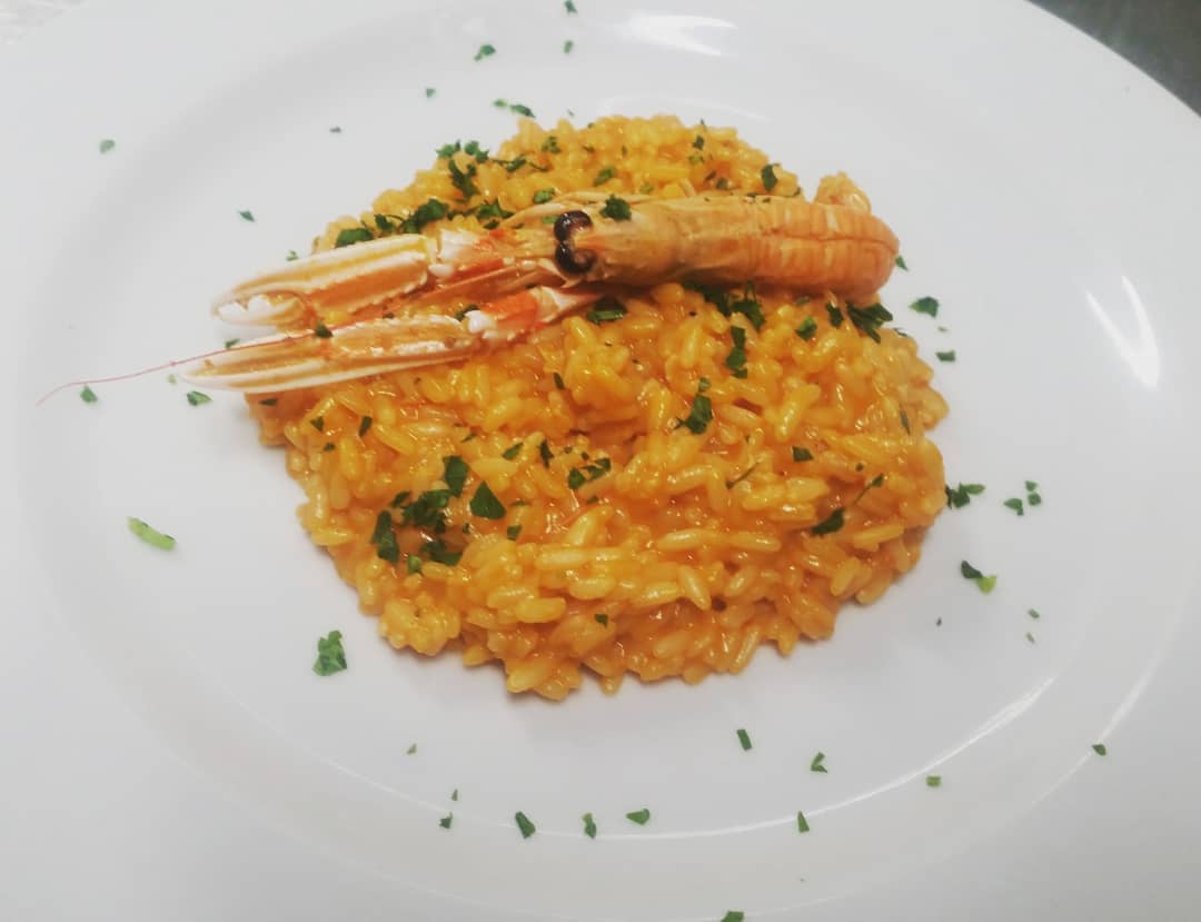 Risotto con scampi