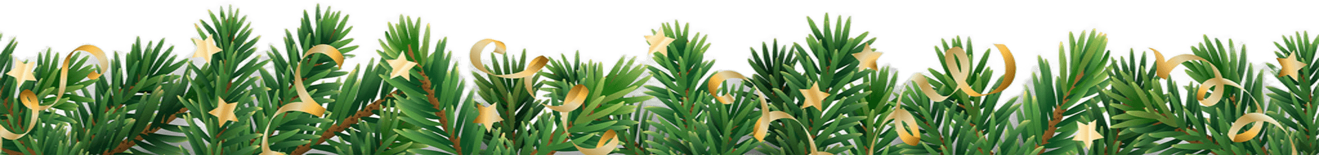 Winter holiday background. Border with Christmas tree branches and ornaments.