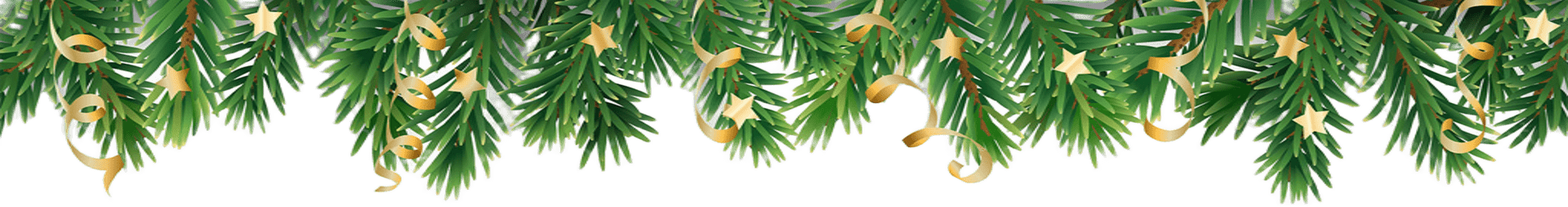 Winter holiday background. Border with Christmas tree branches and ornaments.