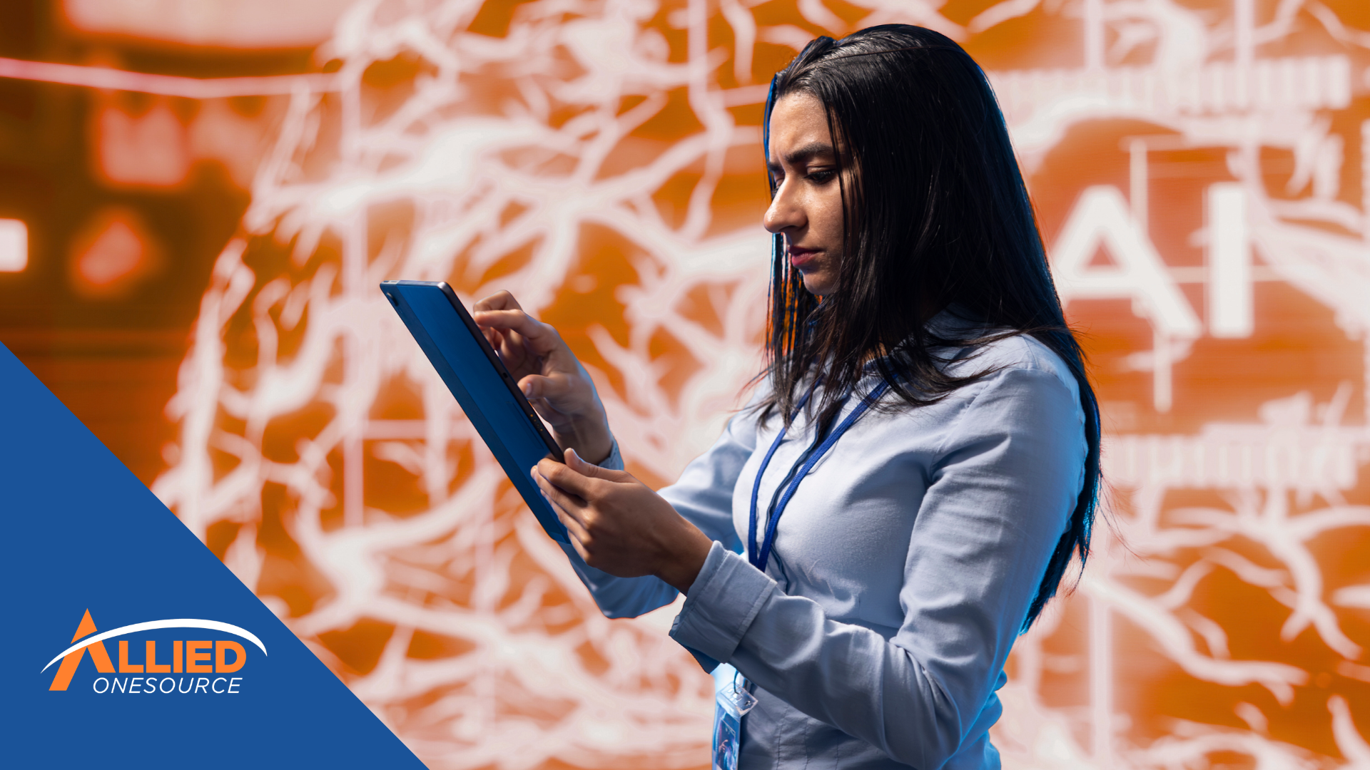 Professional analyzing data for business intelligence in staffing and hiring.