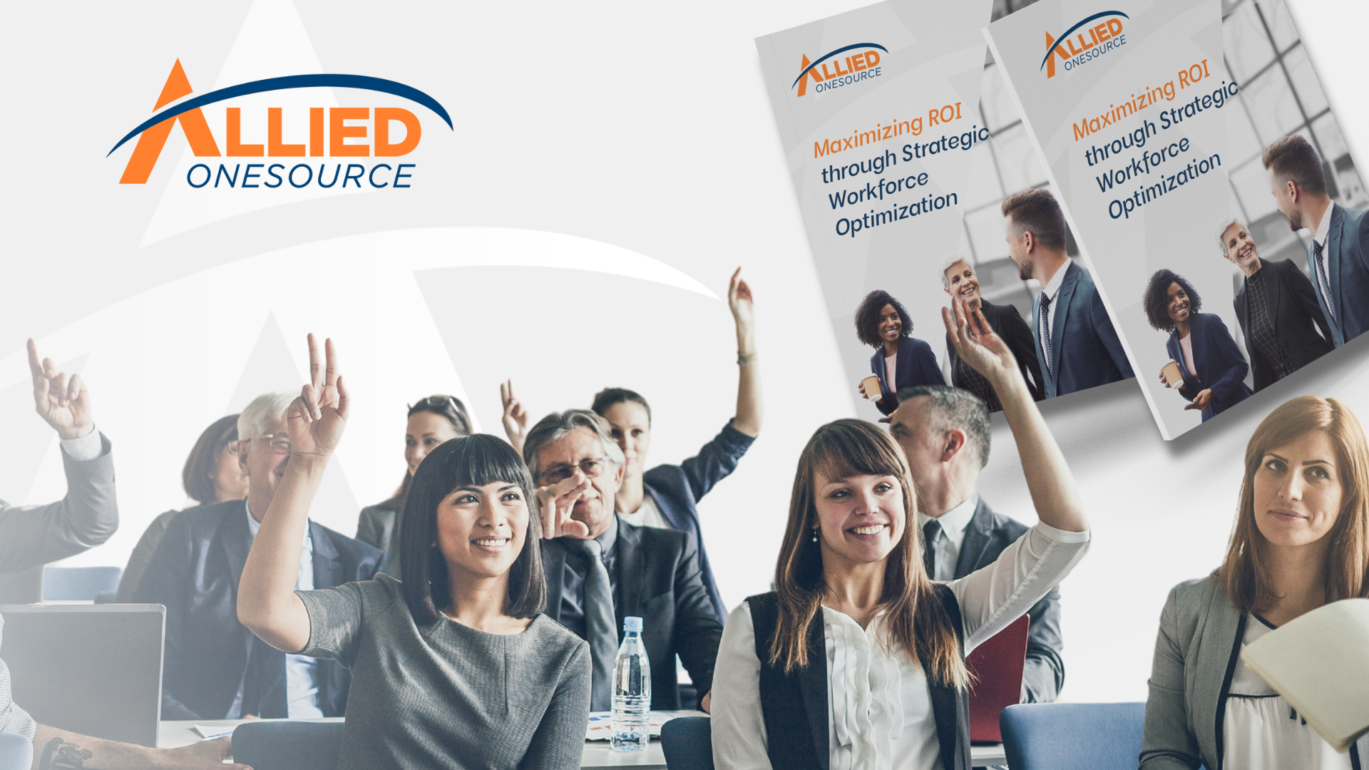 Engaged employees raising hands in training session demonstrating continuous learning culture and wo