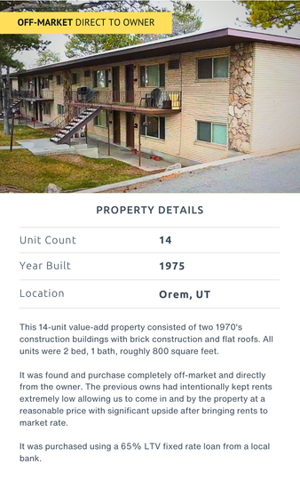 Orem utah 14 unit multi family apartment building