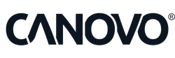 The canovo group logo is black and blue on a white background.