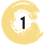 a yellow circle with a black number 1 inside of it .