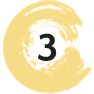 a yellow circle with the number three inside of it .