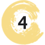 a yellow circle with the number four inside of it .