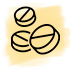 a drawing of three pills on a yellow background .