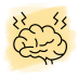 a drawing of a brain with smoke coming out of it .